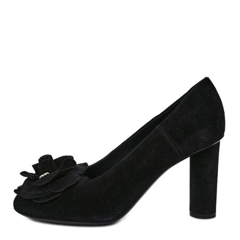 chanel black suede pumps|CHANEL Suede Camellia Pumps 41 Black .